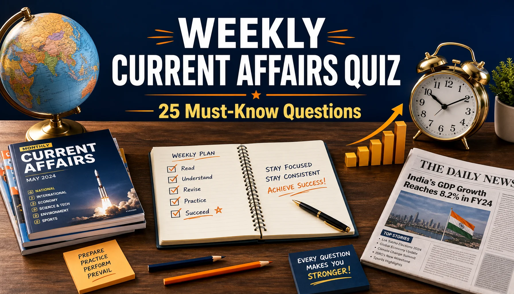 Weekly Current Affairs Quiz: 25 Must-Know Questions to Test Your Exam Readiness
